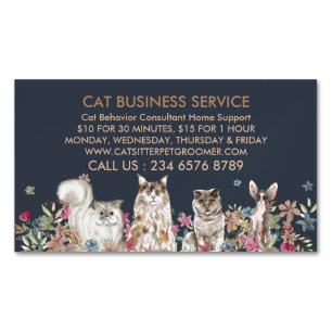 Carte De Visite Magnétique Consultant en comportement de chat à domicile