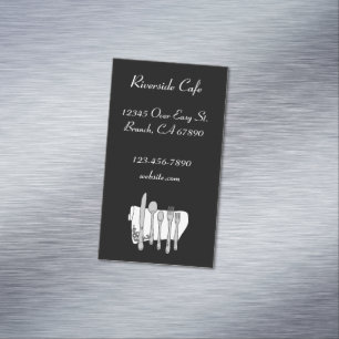 Carte De Visite Magnétique Couverts de restaurant sur carte magnétique person