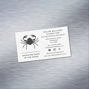 Carte De Visite Magnétique Crabe Produits de la mer Côtier Océan Restaurant M