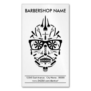 Carte De Visite Magnétique crâne à sucre de barbershop