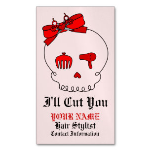 Carte De Visite Magnétique Crâne accessoire de cheveux (rouge de détail d'arc