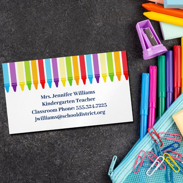 Carte De Visite Magnétique Crayons des enseignants de l'école primaire (Créateur téléchargé)