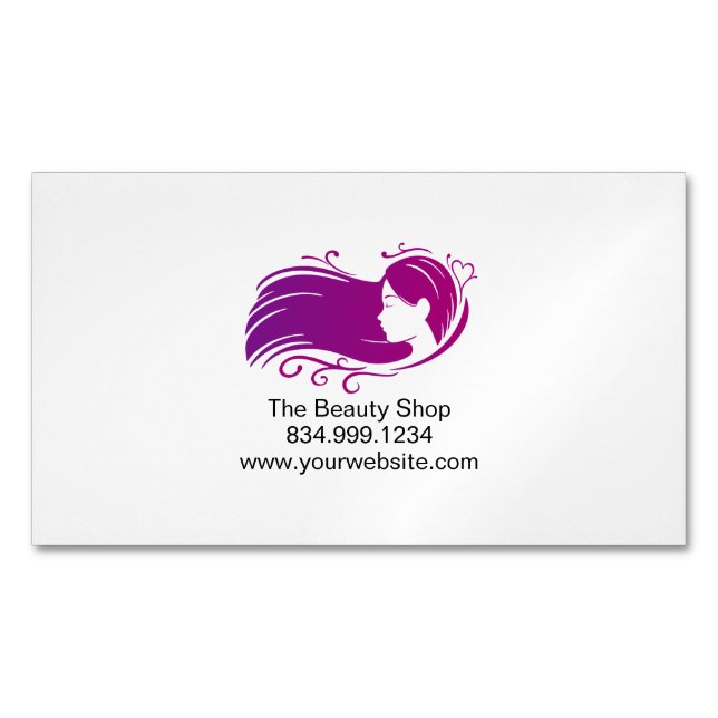Carte De Visite Magnétique Custom Beauty Salon Magnetic Business Card (devant)