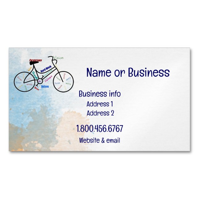 Carte De Visite Magnétique Custom, Motivational Bike, Cyclisme Sport (devant)