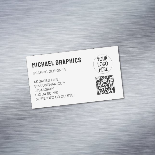 Carte De Visite Magnétique Customisez le logo de votre entreprise Black White (In Situ)