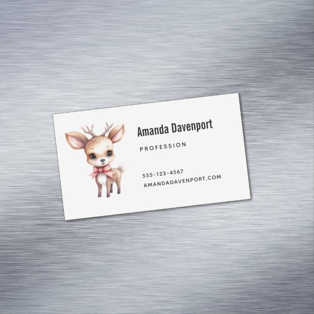 Carte De Visite Magnétique Cute Baby Deer Cartoon Illustration (In Situ)