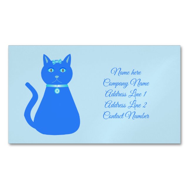Carte De Visite Magnétique Cute Blue Baby Boy Chat Personnalisé (devant)