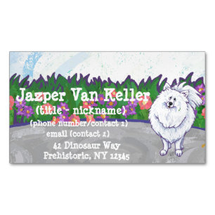 Carte De Visite Magnétique Cute White Pomeranian