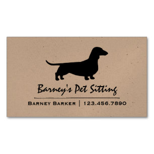 Carte De Visite Magnétique Dachshund Silhouette   Chien de l'animal   Weenie 