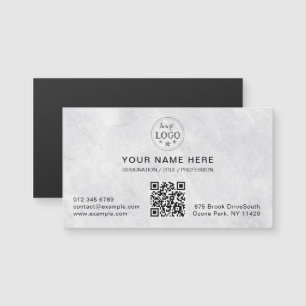 Carte de visite magnétique de finition Marbre blan