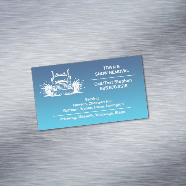 Carte De Visite Magnétique Déneigement (In Situ)