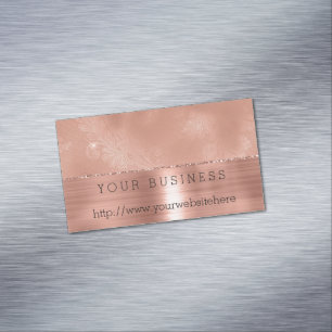 Carte De Visite Magnétique Dentelle rose Gold Girl