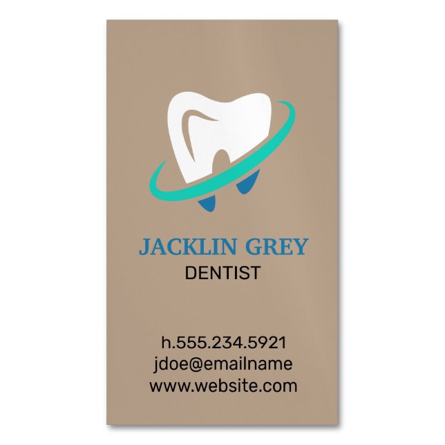 Carte De Visite Magnétique Dentiste (devant Vertical)