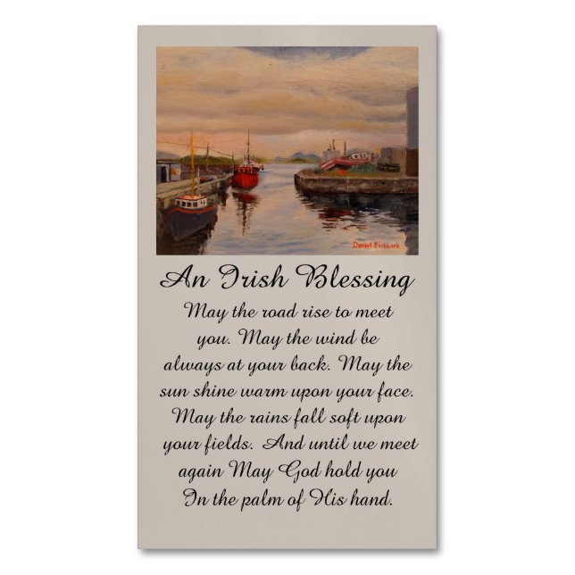 Carte De Visite Magnétique Des condoléances irlandaises pleines de coeur avec (devant Vertical)