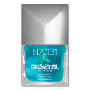 Carte De Visite Magnétique Design moderne tendance néon bleu vernis chic