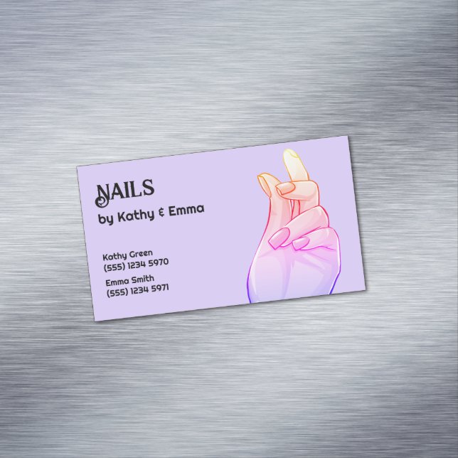 Carte De Visite Magnétique Deux Noms Nails Manicure (In Situ)