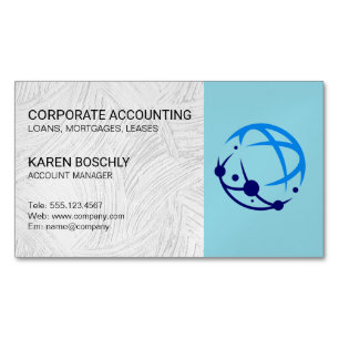Carte De Visite Magnétique Directeur de compte   Logo Global Corporatif