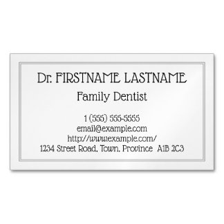 Carte de visite magnétique discret pour dentiste d