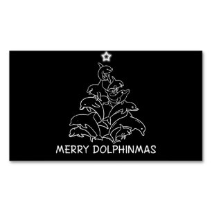Carte De Visite Magnétique Dolphin Lover Venin   Dolphin Merry Christmas Tree