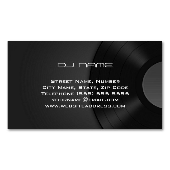 Carte de visite magnétique du DJ (devant)