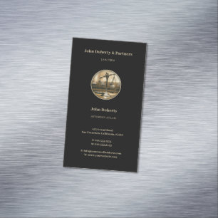 Carte De Visite Magnétique Échelles de justice   Élégante photo Vintage