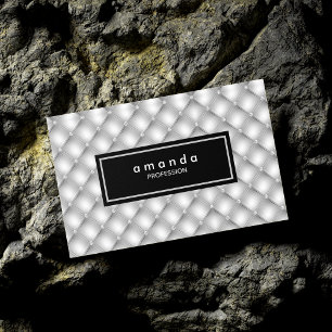 Carte De Visite Magnétique Élégant argent noir Rhinocéros touffus monogramme