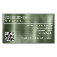Élégant Brossé vert Foil métal QR Code