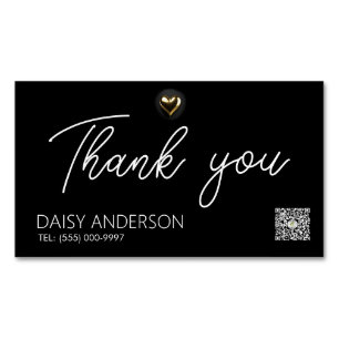 Carte De Visite Magnétique Élégant et élégant Simple avec coeur or Business