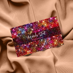 Carte De Visite Magnétique Élégant monogramme couleur fausse Parties scintill