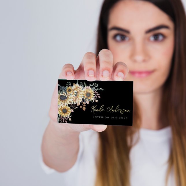 Carte De Visite Magnétique Elégant tournesol rustique Eucalyptus (Créateur téléchargé)