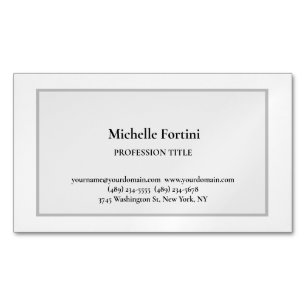 Carte De Visite Magnétique Élégante Plaque Simple Minimaliste Gris