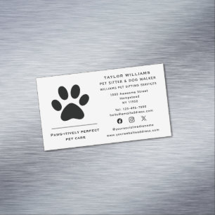 Carte De Visite Magnétique Empreinte de patte chien Walker chat animal de com