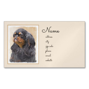 Carte De Visite Magnétique English Toy Spaniel Peinture Animal Art original