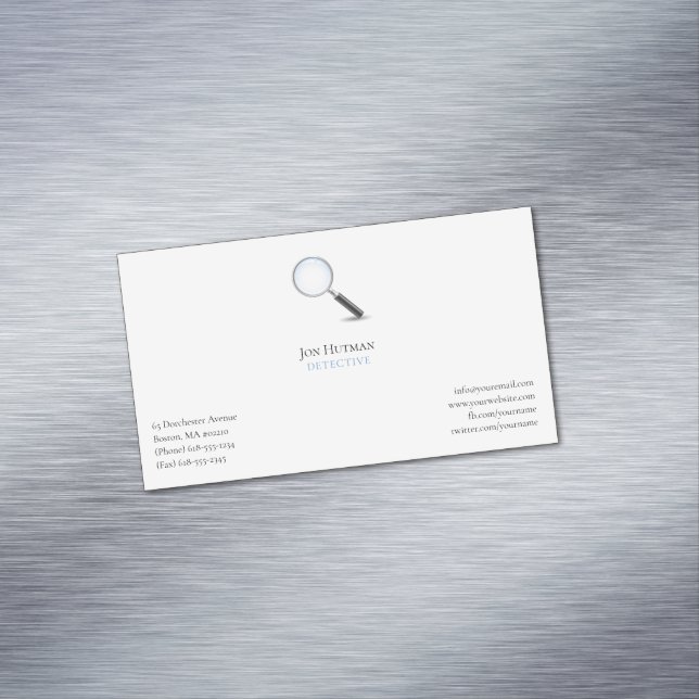 Carte De Visite Magnétique Enquête privée | Inspecteur professionnel (In Situ)