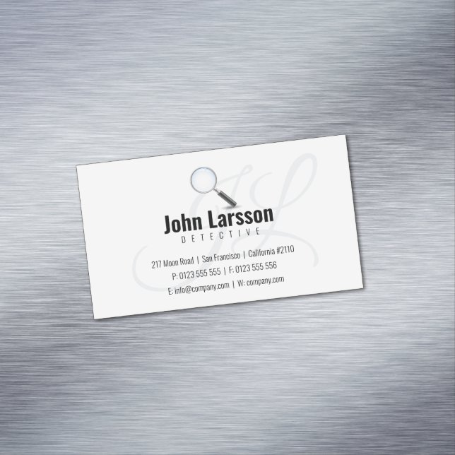 Carte De Visite Magnétique Enquête privée | Inspecteur professionnel (In Situ)