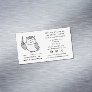 Carte De Visite Magnétique Enseignant Owl Enseignant Tuteur Tutorer les média