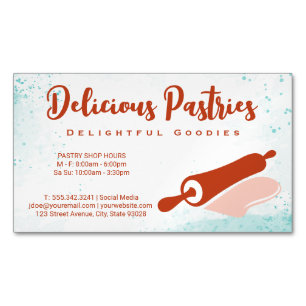 Carte De Visite Magnétique Enseigne rouleau à pâtisserie Pâtisserie