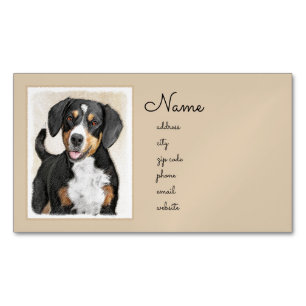 Carte De Visite Magnétique Entlebucher Mountain Dog Peinture - Art original