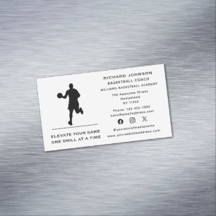 Carte De Visite Magnétique Entraîneur de basket-ball Sports Médias sociaux