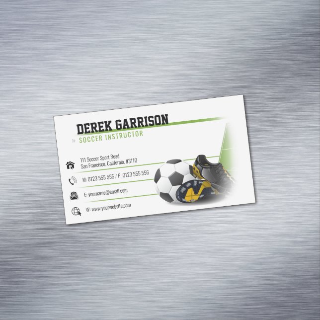 Carte De Visite Magnétique Entraîneur de football | Cadeaux de sport (In Situ)