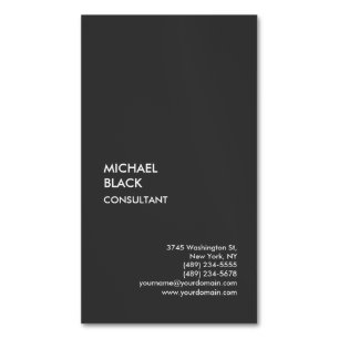 Carte De Visite Magnétique Exclusif spécial noir unique moderne minimaliste