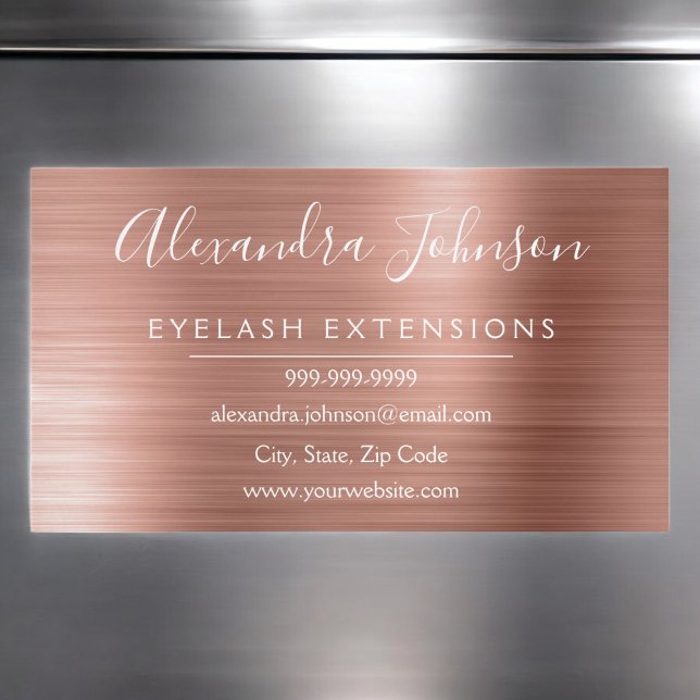 Carte De Visite Magnétique Extensions Eyelash rose Gold Blush Pink (Créateur téléchargé)