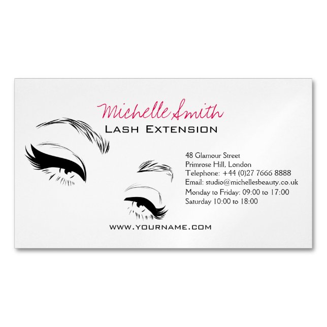 Carte De Visite Magnétique Eyelashes sourcils sourds Maquillage permanent Art (devant)