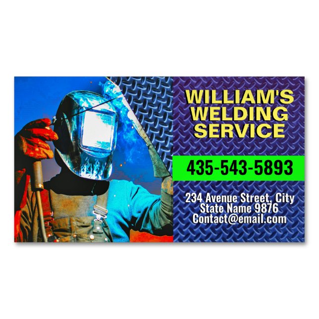 Carte De Visite Magnétique Fabrication Contractor, Professional Metal Welding (devant)