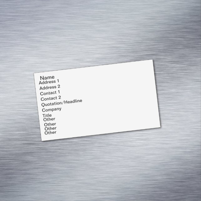 carte de visite magnétique fait sur commande (In Situ)