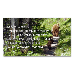 Carte De Visite Magnétique Famille d'ours Brown
