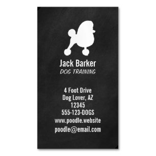 Carte De Visite Magnétique Fancy Toy Poodle Chien Silhouette Vertical