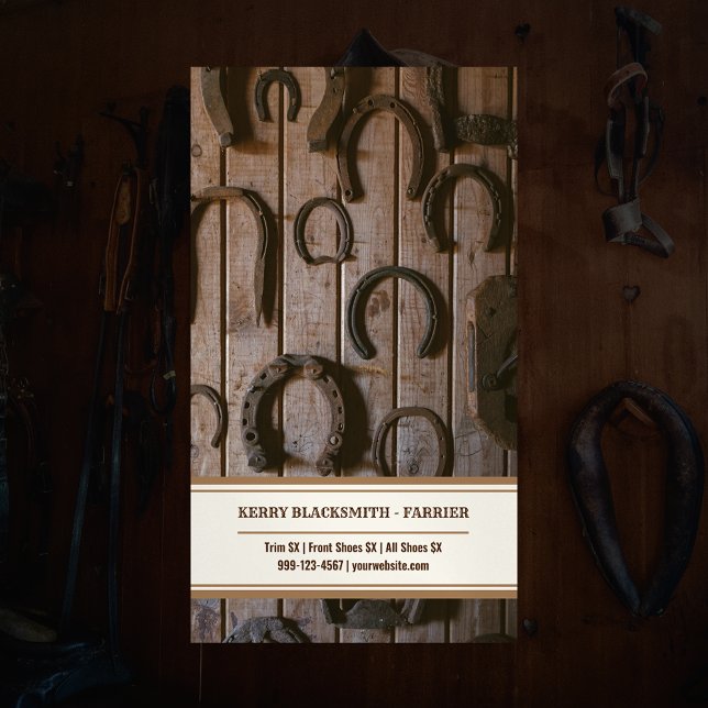Carte De Visite Magnétique Farrier Horseshoe et Trim (Créateur téléchargé)
