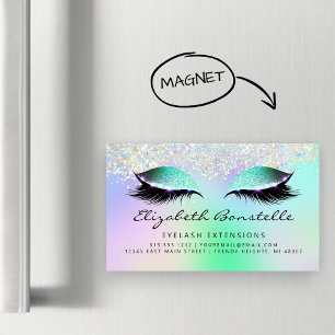 Carte De Visite Magnétique Faux Holographie Parties scintillant Yeux vert pou