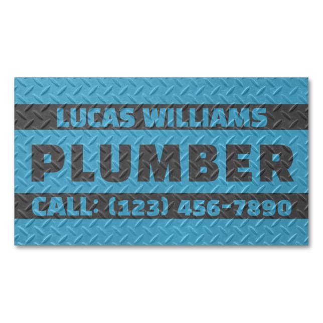 Carte De Visite Magnétique Faux metallic texture surface handyman  (devant)